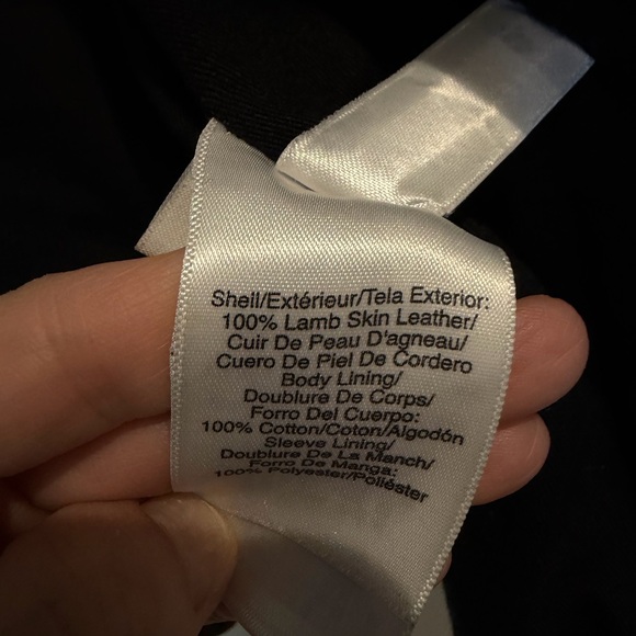 DKNY Dark Brown 100% Lamb Leather Biker Jacket - Picture 11 of 13